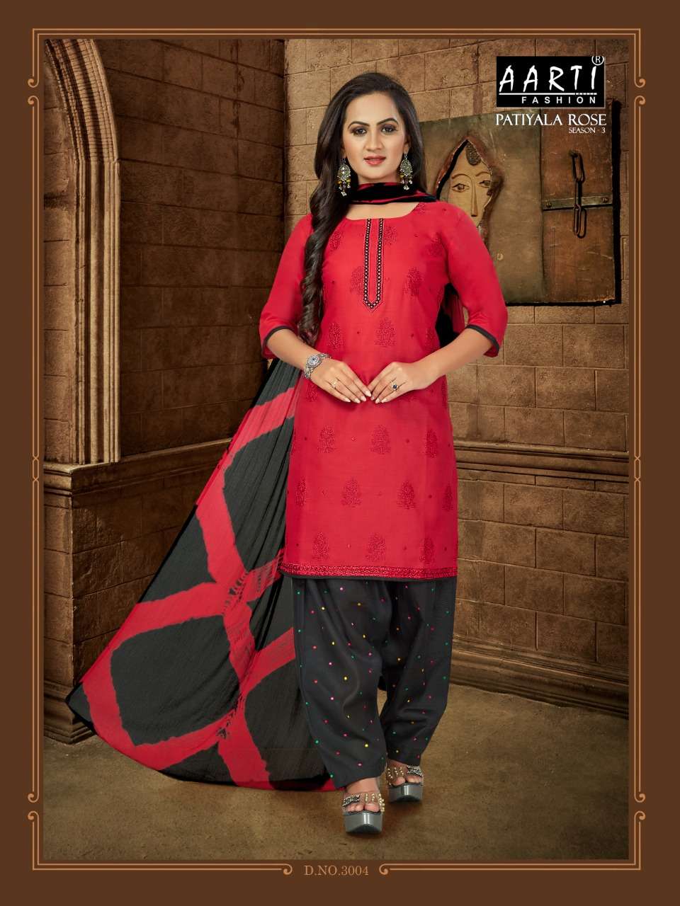 PATIYALA ROSE SEASON VOL-3 BY AARTI FASHION 3001 TO 3006 SERIES SUITS BEAUTIFUL FANCY COLORFUL STYLISH PARTY WEAR & OCCASIONAL WEAR COTTON PRINTED DRESSES AT WHOLESALE PRICE