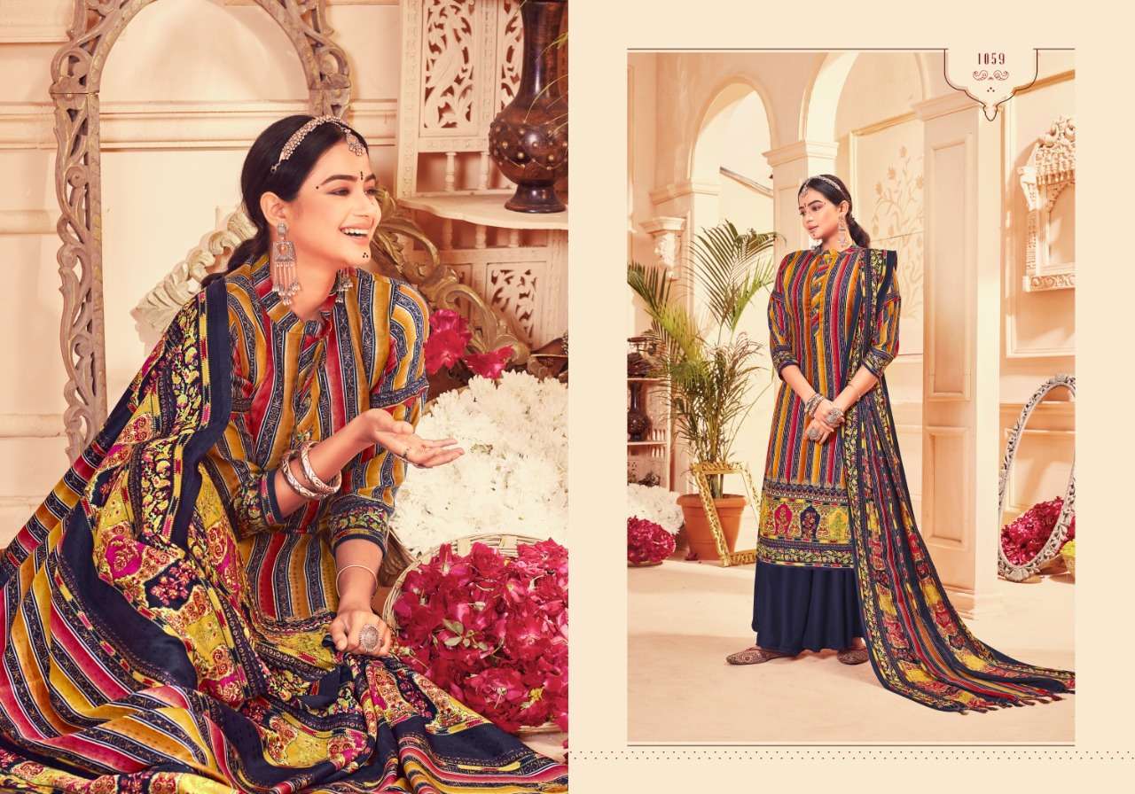 ITRANA VOL-3 BY VATRA VATIKA 1055 TO 1064 SERIES BEAUTIFUL STYLISH PAKISATNI SUITS FANCY COLORFUL CASUAL WEAR & ETHNIC WEAR & READY TO WEAR PURE PASHMINA PASHMINA DRESSES AT WHOLESALE PRICE