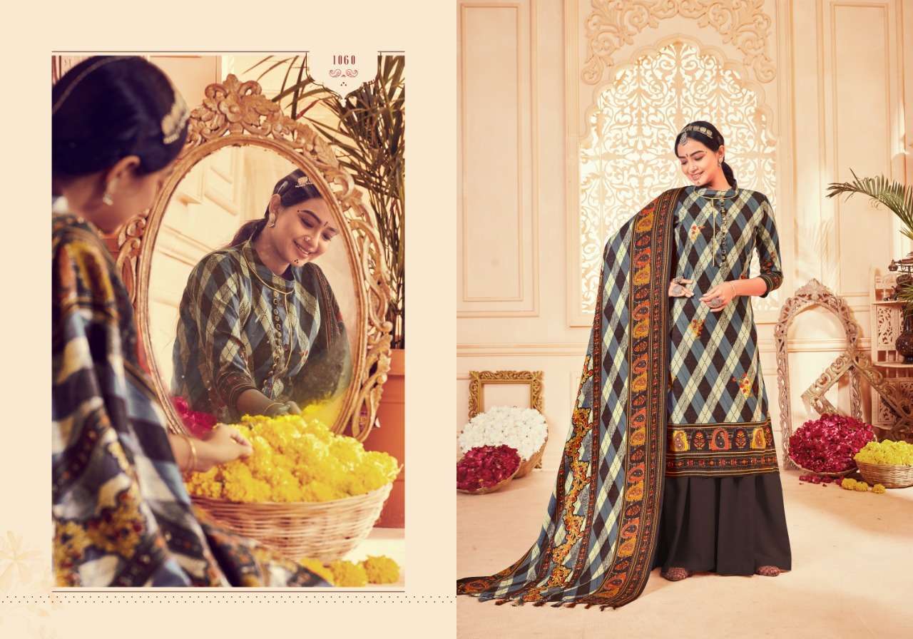 ITRANA VOL-3 BY VATRA VATIKA 1055 TO 1064 SERIES BEAUTIFUL STYLISH PAKISATNI SUITS FANCY COLORFUL CASUAL WEAR & ETHNIC WEAR & READY TO WEAR PURE PASHMINA PASHMINA DRESSES AT WHOLESALE PRICE
