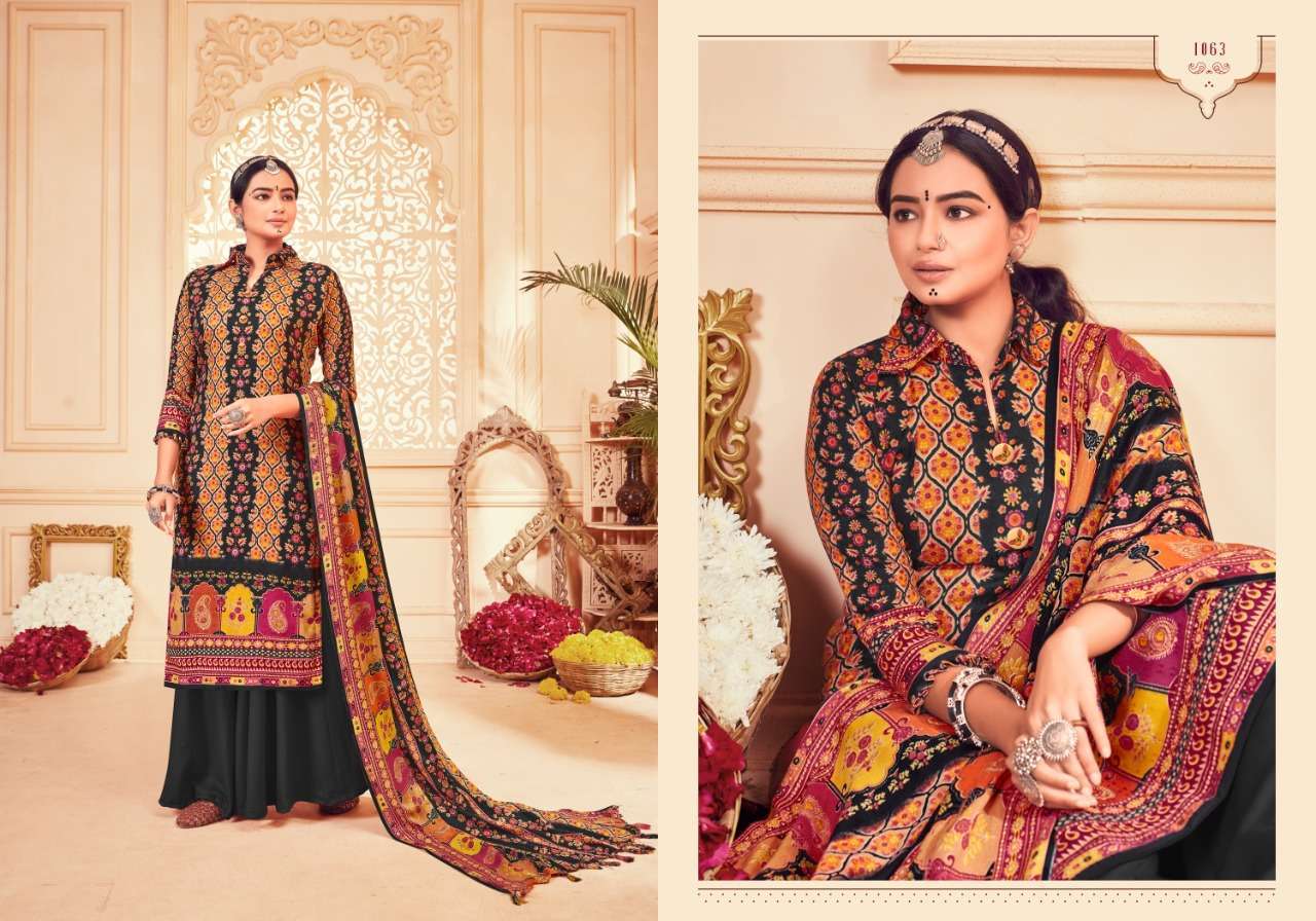 ITRANA VOL-3 BY VATRA VATIKA 1055 TO 1064 SERIES BEAUTIFUL STYLISH PAKISATNI SUITS FANCY COLORFUL CASUAL WEAR & ETHNIC WEAR & READY TO WEAR PURE PASHMINA PASHMINA DRESSES AT WHOLESALE PRICE