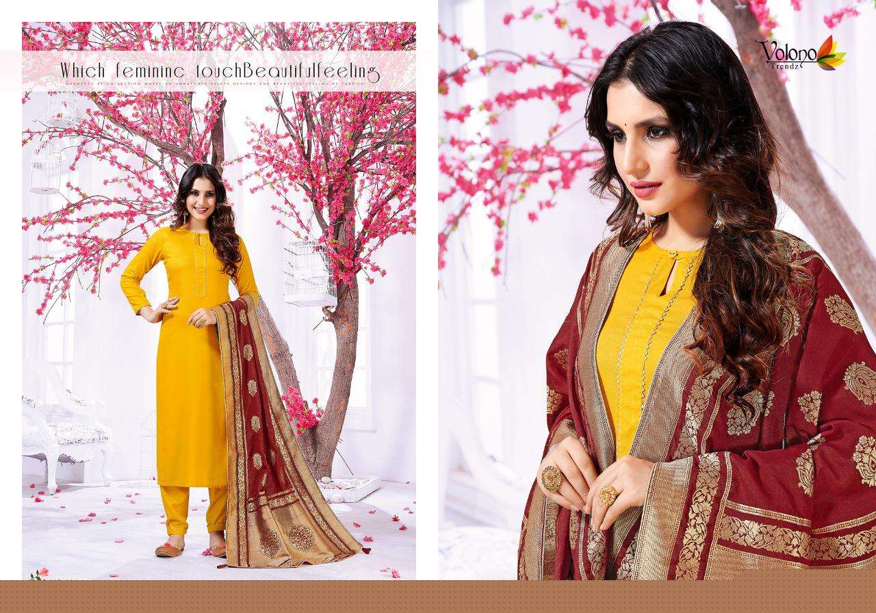 VASTRA BY VOLONO TRENDZ 1001 TO 1006 SERIES BEAUTIFUL SUITS STYLISH FANCY COLORFUL PARTY WEAR & OCCASIONAL WEAR HEAVY RAYON DRESSES AT WHOLESALE PRICE