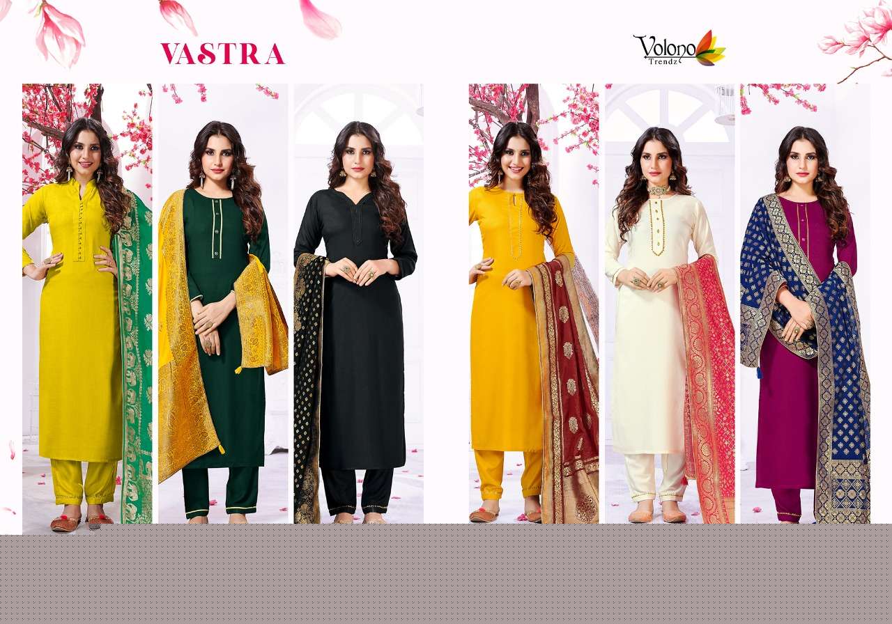 VASTRA BY VOLONO TRENDZ 1001 TO 1006 SERIES BEAUTIFUL SUITS STYLISH FANCY COLORFUL PARTY WEAR & OCCASIONAL WEAR HEAVY RAYON DRESSES AT WHOLESALE PRICE