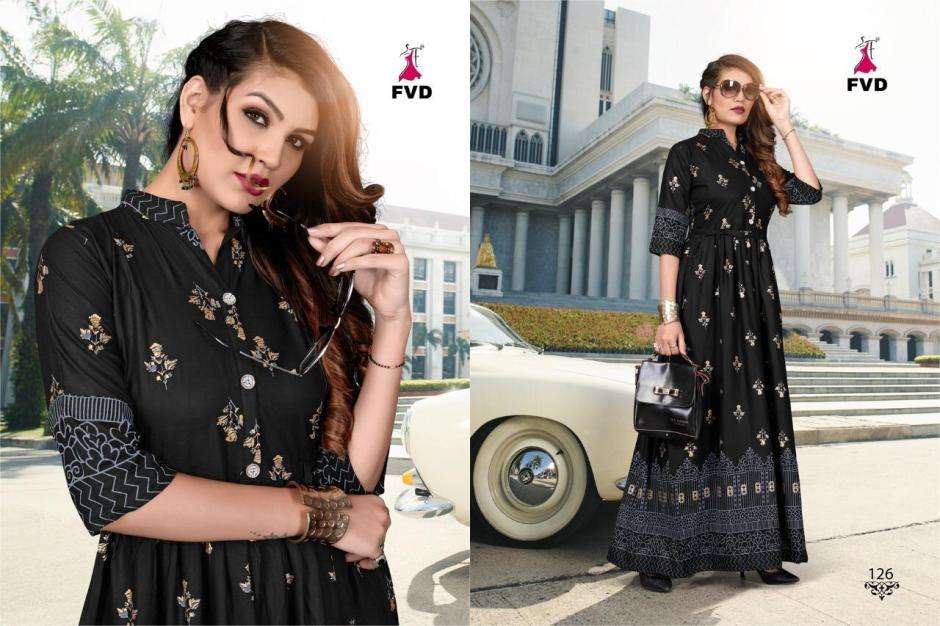 RANG VOL-2 BY FVD 125 TO 132 SERIES DESIGNER COLLECTION BEAUTIFUL STYLISH FANCY COLORFUL PARTY WEAR & OCCASIONAL WEAR RAYON PRINT GOWNS AT WHOLESALE PRICE