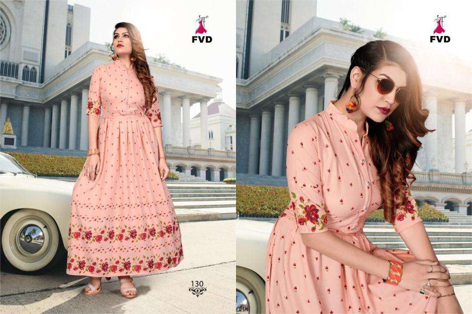 RANG VOL-2 BY FVD 125 TO 132 SERIES DESIGNER COLLECTION BEAUTIFUL STYLISH FANCY COLORFUL PARTY WEAR & OCCASIONAL WEAR RAYON PRINT GOWNS AT WHOLESALE PRICE