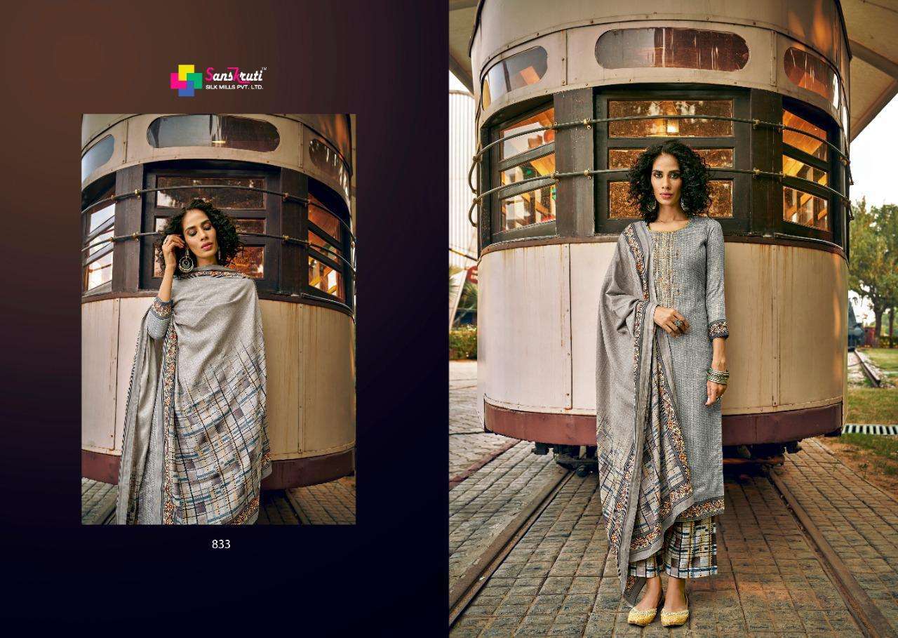 ALFAAZ BY SANSKRUTI SILK MILLS 831 TO 840 SERIES DESIGNER SUITS COLLECTION BEAUTIFUL STYLISH FANCY COLORFUL PARTY WEAR & OCCASIONAL WEAR PURE PASHMINA DIGITAL PRINT DRESSES AT WHOLESALE PRICE