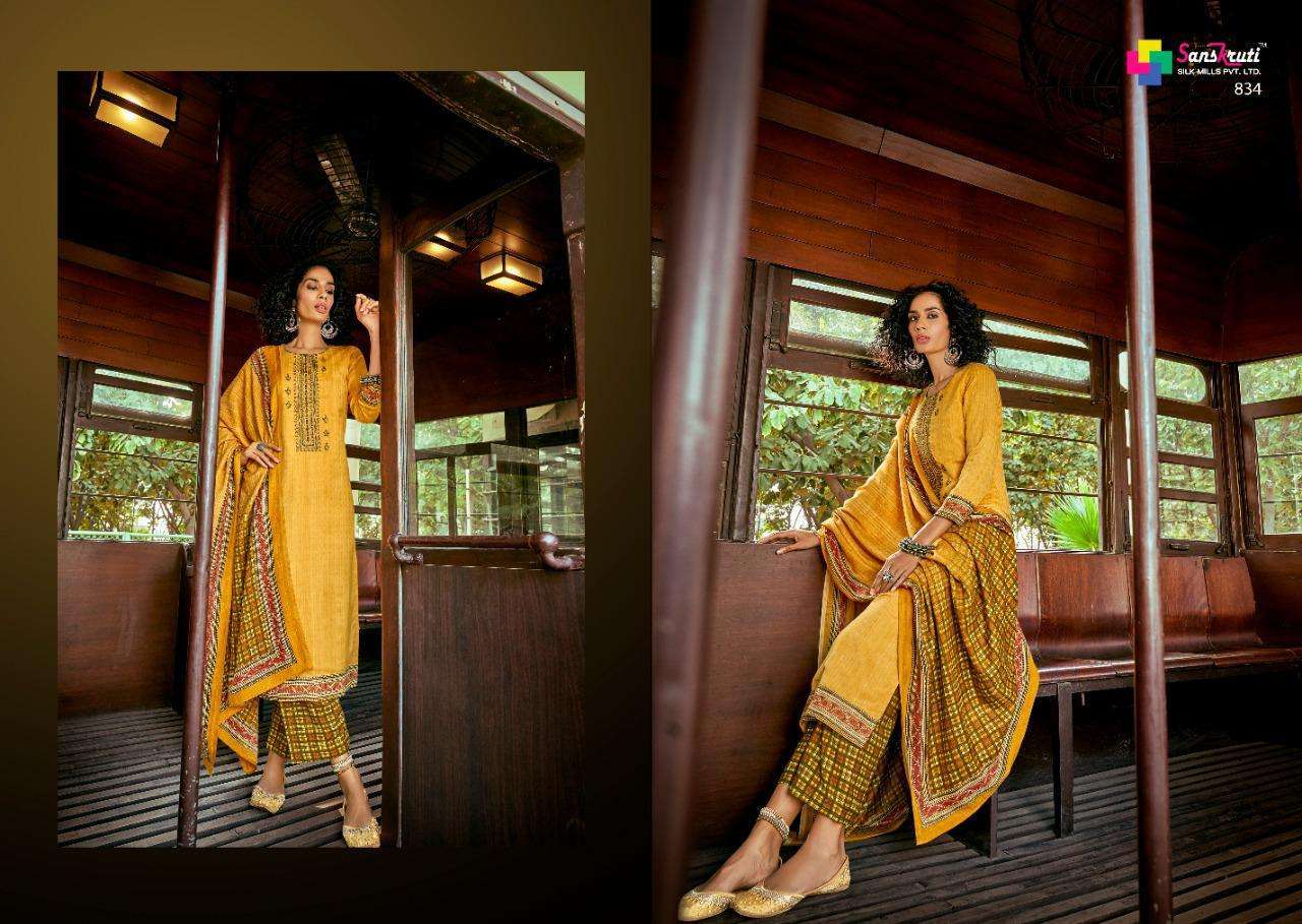 ALFAAZ BY SANSKRUTI SILK MILLS 831 TO 840 SERIES DESIGNER SUITS COLLECTION BEAUTIFUL STYLISH FANCY COLORFUL PARTY WEAR & OCCASIONAL WEAR PURE PASHMINA DIGITAL PRINT DRESSES AT WHOLESALE PRICE
