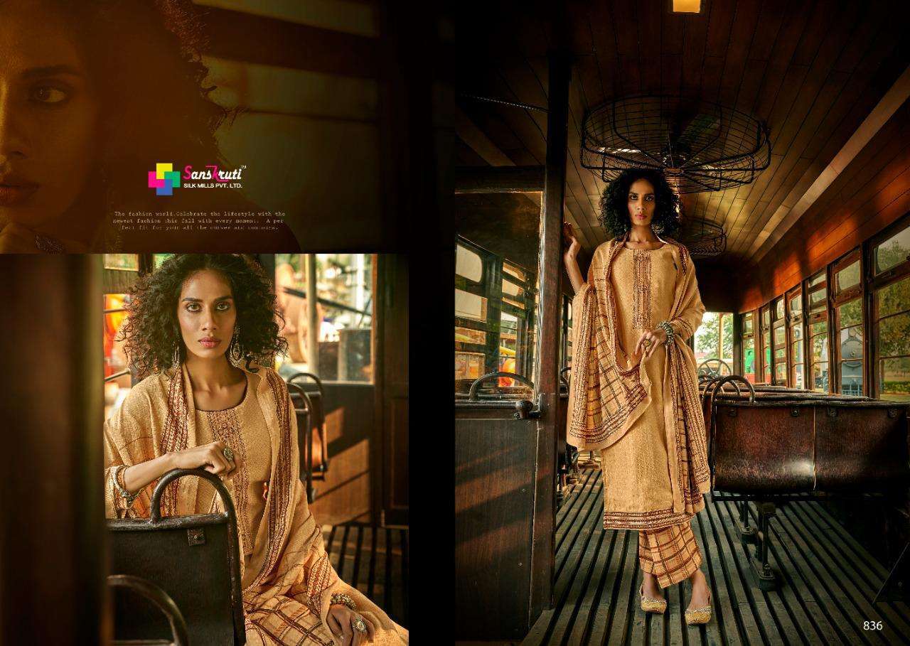 ALFAAZ BY SANSKRUTI SILK MILLS 831 TO 840 SERIES DESIGNER SUITS COLLECTION BEAUTIFUL STYLISH FANCY COLORFUL PARTY WEAR & OCCASIONAL WEAR PURE PASHMINA DIGITAL PRINT DRESSES AT WHOLESALE PRICE