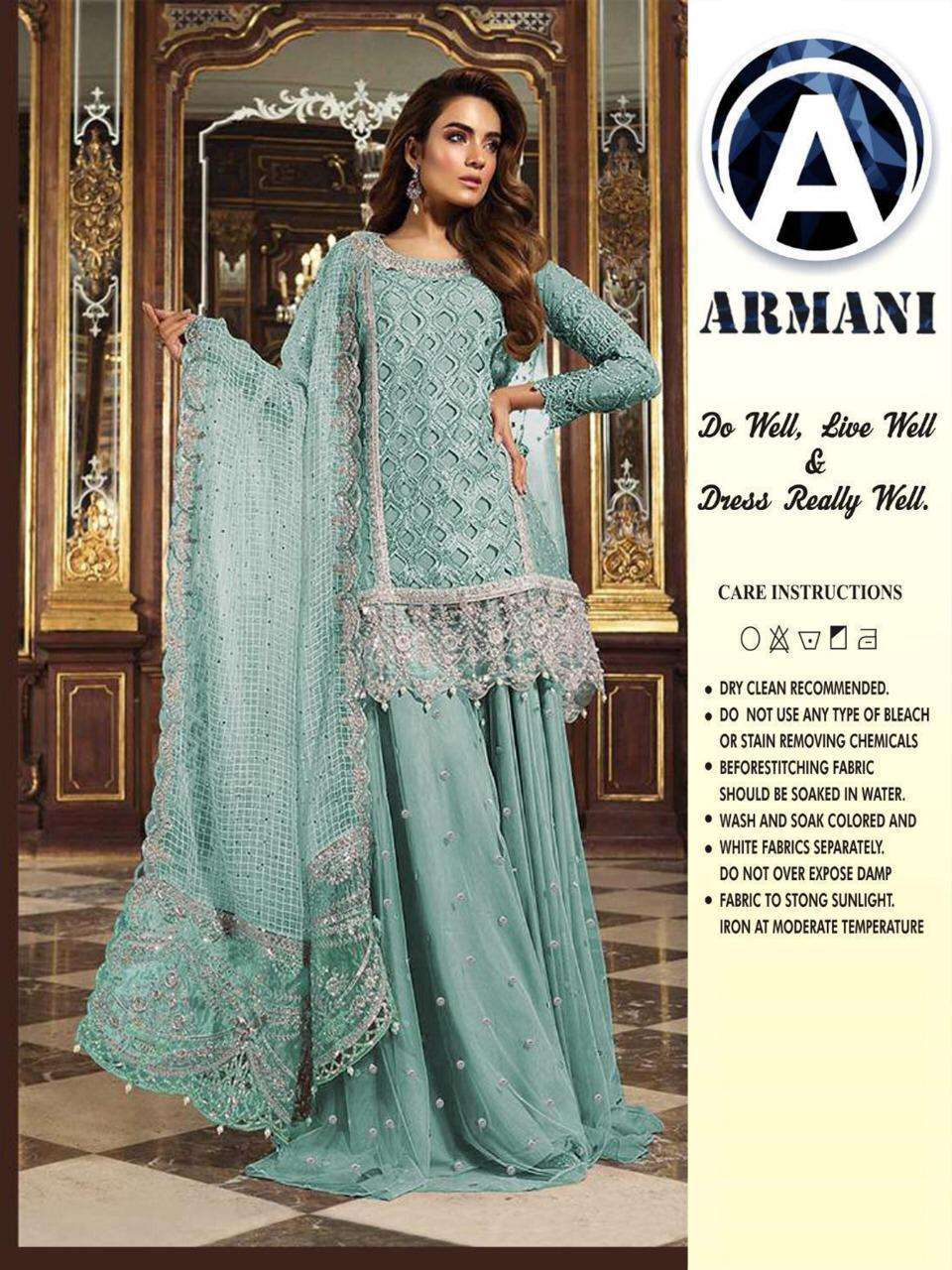 FESTIVE EDITION BY ARMANI Z BEAUTIFUL SUITS STYLISH FANCY COLORFUL PARTY WEAR & OCCASIONAL WEAR HEAVY FAUX GEORGETTE WITH HEAVY WORK DRESSES AT WHOLESALE PRICE