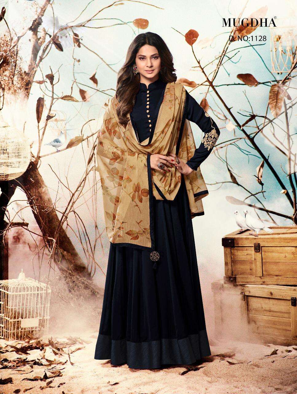 MUGDHA HIT DESIGN 1128 BY MUGDHA BEAUTIFUL SUITS STYLISH FANCY COLORFUL CASUAL WEAR & ETHNIC WEAR GEORGETTE WITH EMBROIDERY DRESSES AT WHOLESALE PRICE