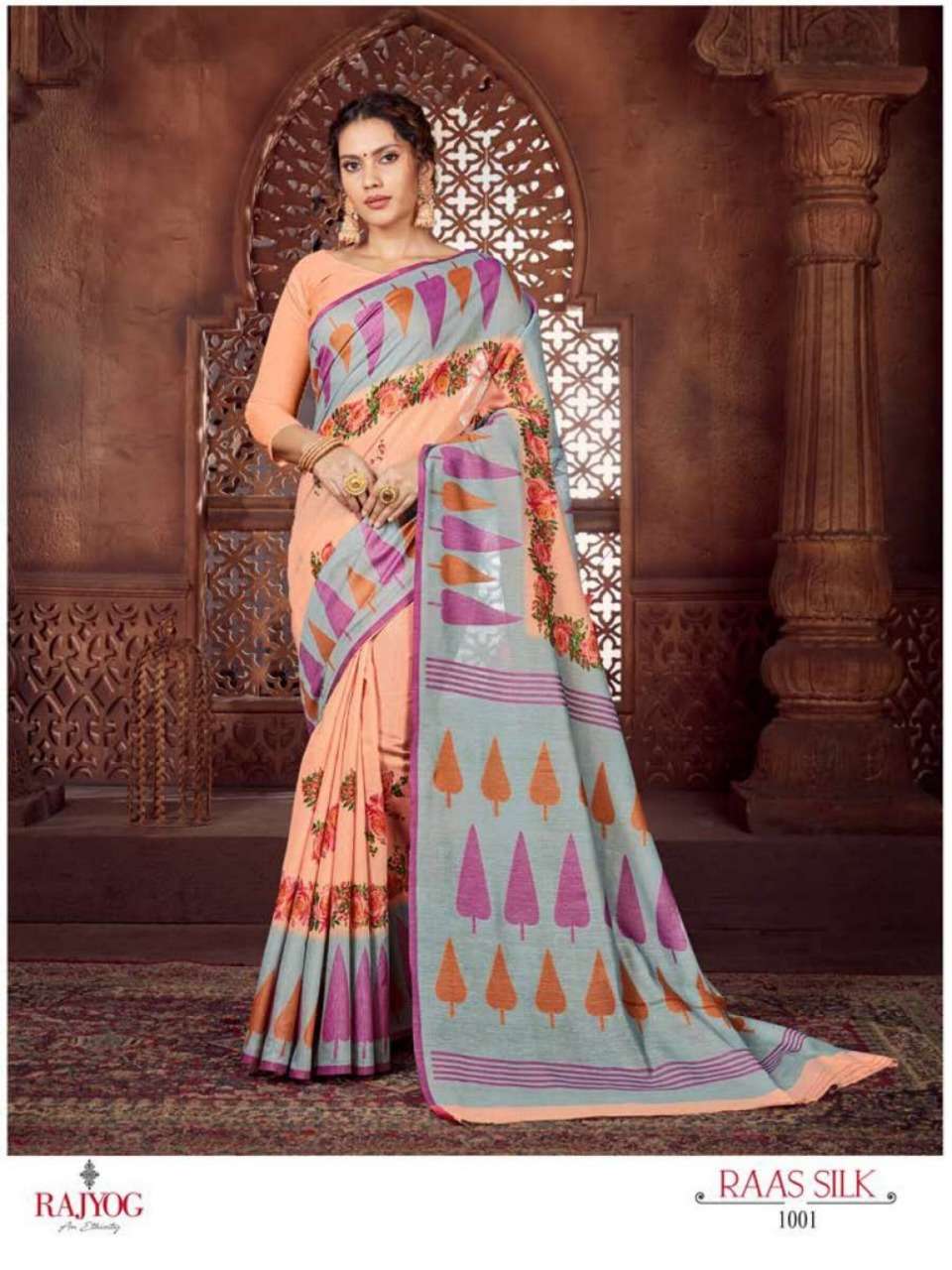 RAAS SILK BY RAJ TEX 1001 TO 1005 SERIES COLORFUL BEAUTIFUL FANCY PARTY WEAR & TRADITIONAL WEAR SOFT COTTON SILK SAREES AT WHOLESALE PRICE