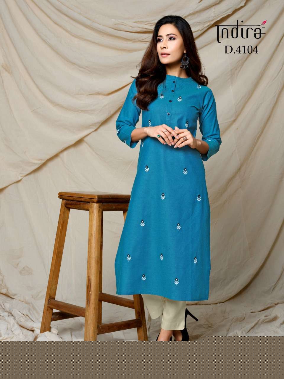 FINESSE BY INDIRA 4101 TO 4106 SERIES BEAUTIFUL STYLISH FANCY COLORFUL CASUAL WEAR & ETHNIC WEAR & READY TO WEAR WOOVEN COTTON EMBROIDERED KURTIS AT WHOLESALE PRICE