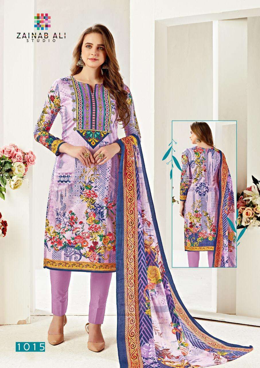 PREMIUM LAWN COLLECTION VOL-1 BY ZAINAB ALI 1011 TO 1020 SERIES BEAUTIFUL STYLISH FANCY COLORFUL CASUAL WEAR & ETHNIC WEAR HEAVY COTTON LAWN PRINT DRESSES AT WHOLESALE PRICE