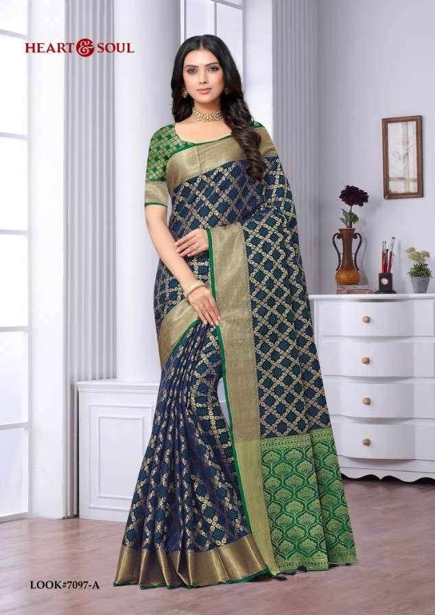 LOOK BY HEART AND SOUL INDIAN TRADITIONAL WEAR COLLECTION BEAUTIFUL STYLISH FANCY COLORFUL PARTY WEAR & OCCASIONAL WEAR FANCY SAREES AT WHOLESALE PRICE