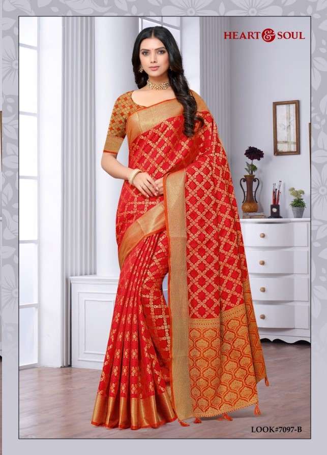 LOOK BY HEART AND SOUL INDIAN TRADITIONAL WEAR COLLECTION BEAUTIFUL STYLISH FANCY COLORFUL PARTY WEAR & OCCASIONAL WEAR FANCY SAREES AT WHOLESALE PRICE