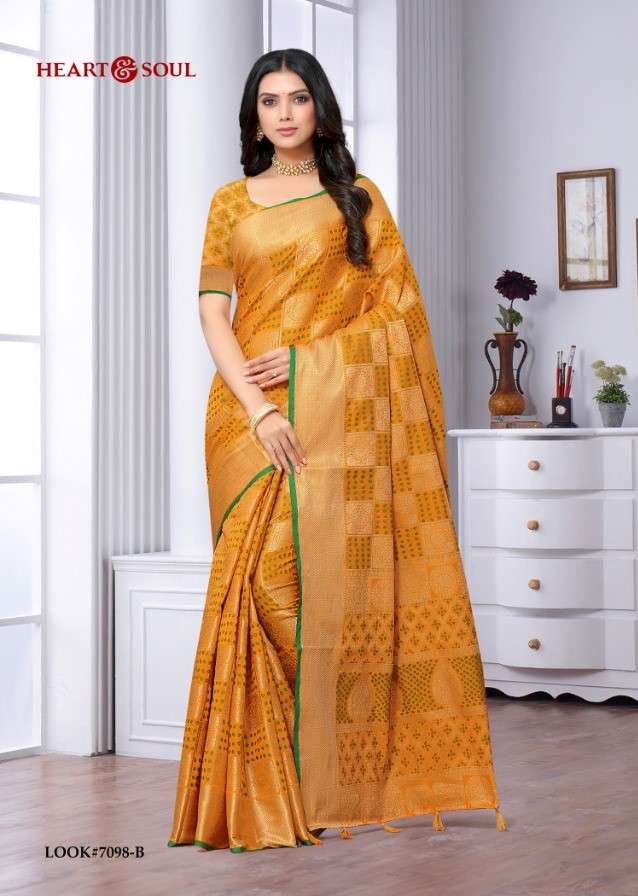 LOOK BY HEART AND SOUL INDIAN TRADITIONAL WEAR COLLECTION BEAUTIFUL STYLISH FANCY COLORFUL PARTY WEAR & OCCASIONAL WEAR FANCY SAREES AT WHOLESALE PRICE