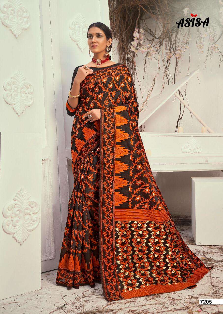 FALGUNI VOL-2 BY ASISA 7201 TO 7205 SERIES INDIAN TRADITIONAL WEAR COLLECTION BEAUTIFUL STYLISH FANCY COLORFUL PARTY WEAR & OCCASIONAL WEAR LICHI KOTA SAREES AT WHOLESALE PRICE