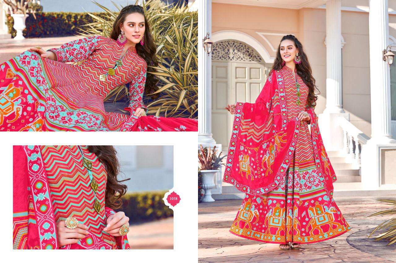 MAYURI BY VIRASAT 1057 TO 1063 SERIES STYLISH FANCY BEAUTIFUL COLORFUL CASUAL WEAR & ETHNIC WEAR KILLER SILK DIGITAL PRINT DRESSES AT WHOLESALE PRICE