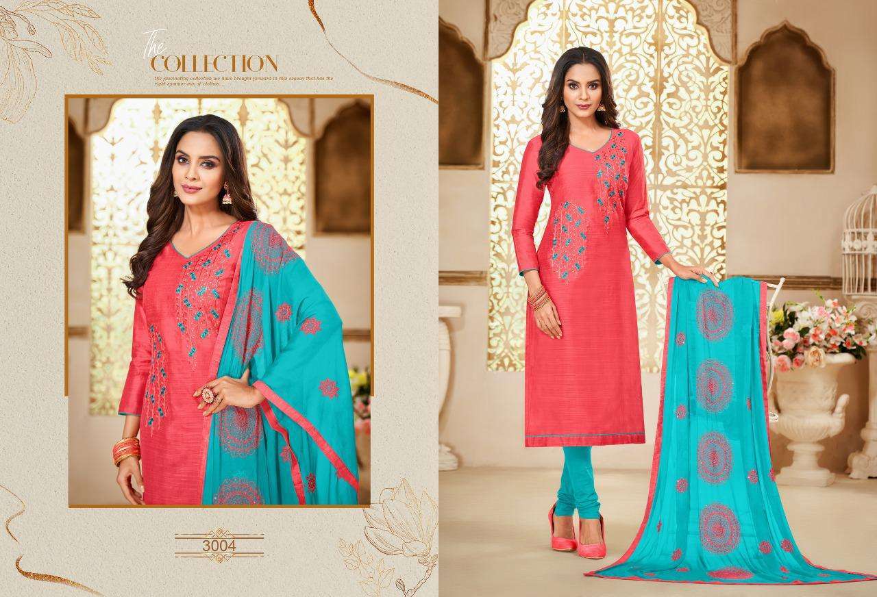 ICE CREAM VOL-3 BY SHAGUN LIFESTYLE 3001 TO 3012 DESIGNER SUITS BEAUTIFUL STYLISH FANCY COLORFUL PARTY WEAR & ETHNIC WEAR ZARNA SILK DRESSES AT WHOLESALE PRICE