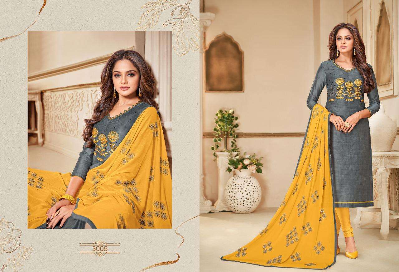 ICE CREAM VOL-3 BY SHAGUN LIFESTYLE 3001 TO 3012 DESIGNER SUITS BEAUTIFUL STYLISH FANCY COLORFUL PARTY WEAR & ETHNIC WEAR ZARNA SILK DRESSES AT WHOLESALE PRICE