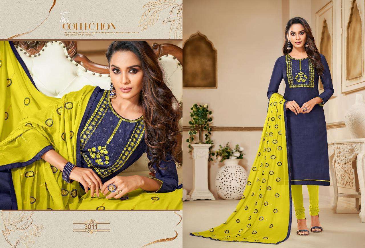 ICE CREAM VOL-3 BY SHAGUN LIFESTYLE 3001 TO 3012 DESIGNER SUITS BEAUTIFUL STYLISH FANCY COLORFUL PARTY WEAR & ETHNIC WEAR ZARNA SILK DRESSES AT WHOLESALE PRICE
