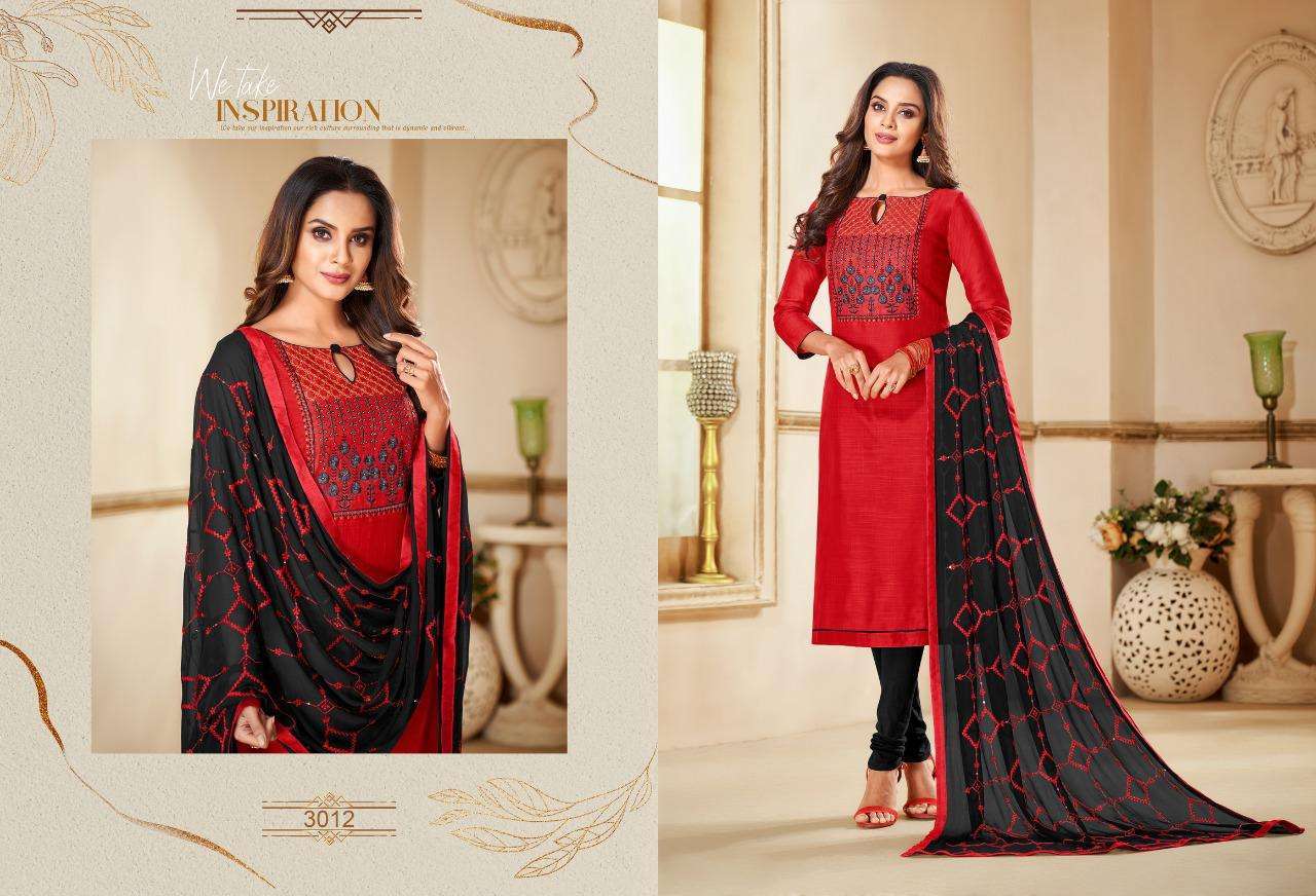 ICE CREAM VOL-3 BY SHAGUN LIFESTYLE 3001 TO 3012 DESIGNER SUITS BEAUTIFUL STYLISH FANCY COLORFUL PARTY WEAR & ETHNIC WEAR ZARNA SILK DRESSES AT WHOLESALE PRICE