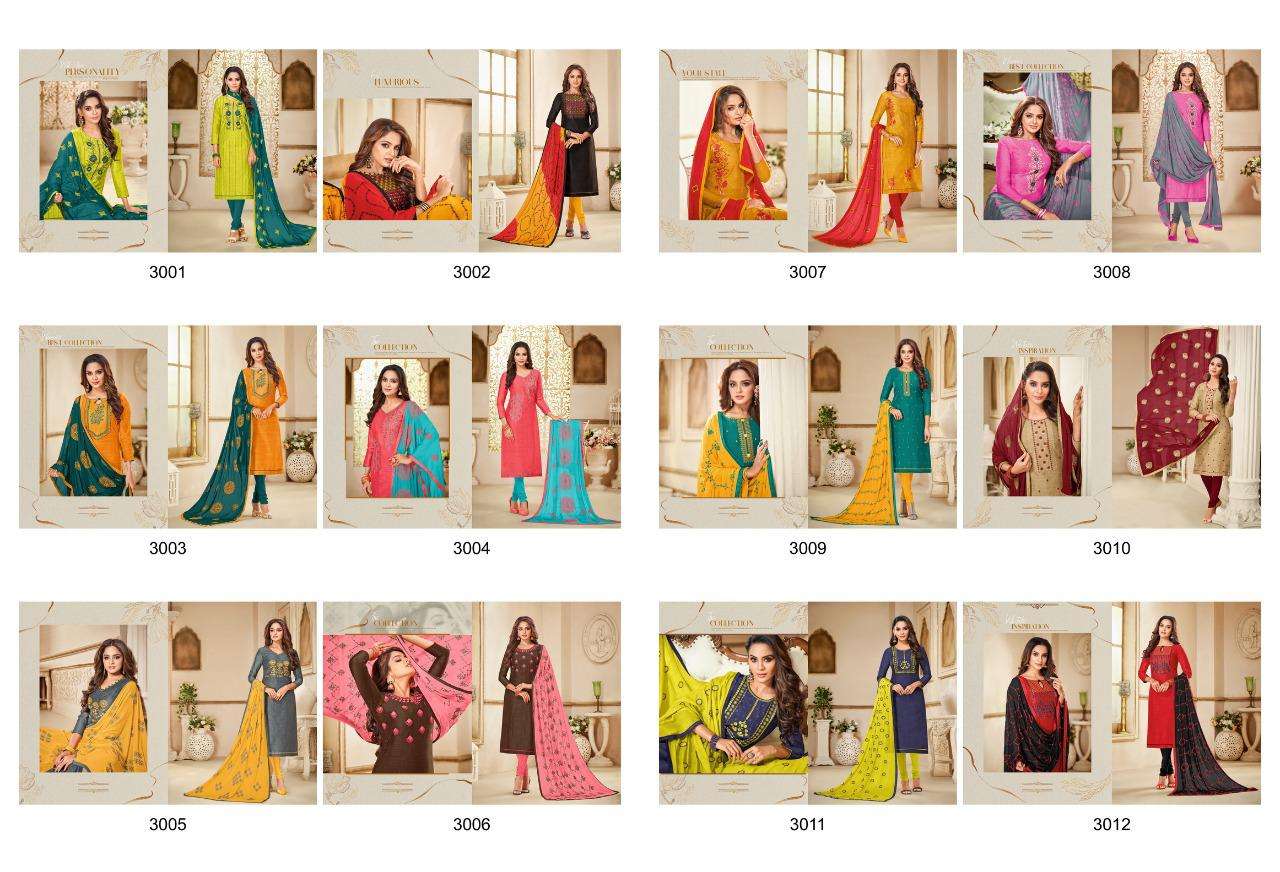 ICE CREAM VOL-3 BY SHAGUN LIFESTYLE 3001 TO 3012 DESIGNER SUITS BEAUTIFUL STYLISH FANCY COLORFUL PARTY WEAR & ETHNIC WEAR ZARNA SILK DRESSES AT WHOLESALE PRICE