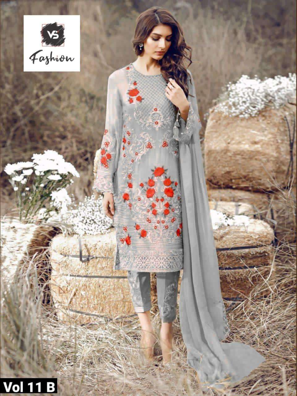V S FASHION HIT DESIGN 11 COLOURS BY V S FASHION 11-A TO 11-G SERIES INDIAN TRADITIONAL WEAR COLLECTION BEAUTIFUL STYLISH FANCY COLORFUL PARTY WEAR & OCCASIONAL WEAR FANCY DRESS AT WHOLESALE PRICE