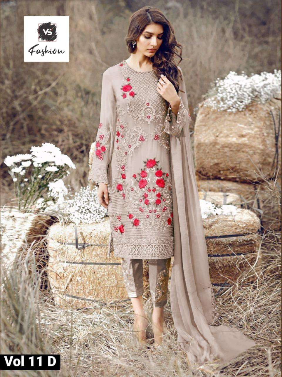 V S FASHION HIT DESIGN 11 COLOURS BY V S FASHION 11-A TO 11-G SERIES INDIAN TRADITIONAL WEAR COLLECTION BEAUTIFUL STYLISH FANCY COLORFUL PARTY WEAR & OCCASIONAL WEAR FANCY DRESS AT WHOLESALE PRICE