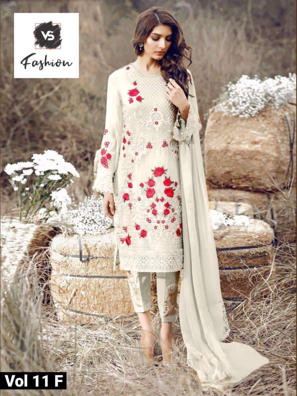 V S FASHION HIT DESIGN 11 COLOURS BY V S FASHION 11-A TO 11-G SERIES INDIAN TRADITIONAL WEAR COLLECTION BEAUTIFUL STYLISH FANCY COLORFUL PARTY WEAR & OCCASIONAL WEAR FANCY DRESS AT WHOLESALE PRICE