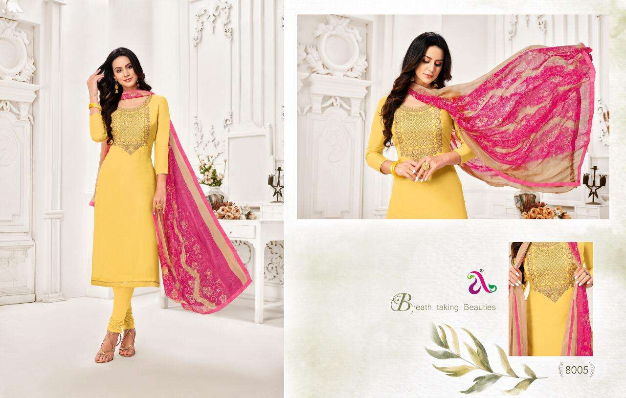 DAIRY MILK VOL-32 BY ANGROOP PLUS 8001 TO 8016 SERIES BEAUTIFUL STYLISH FANCY COLORFUL CASUAL WEAR & ETHNIC WEAR CHANDERI COTTON DRESSES AT WHOLESALE PRICE