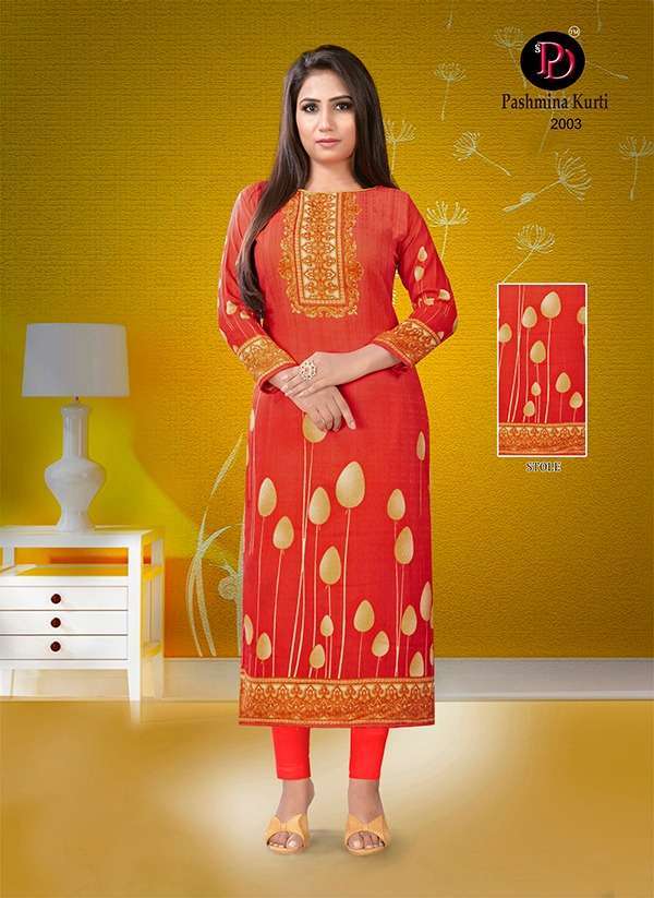 PASHMINA VOL-2 BY POORVI DESIGNER 2001 TO 2009 SERIES BEAUTIFUL STYLISH FANCY COLORFUL CASUAL WEAR & ETHNIC WEAR & READY TO WEAR PURE PASHMINA PRINTED KURTIS AT WHOLESALE PRICE