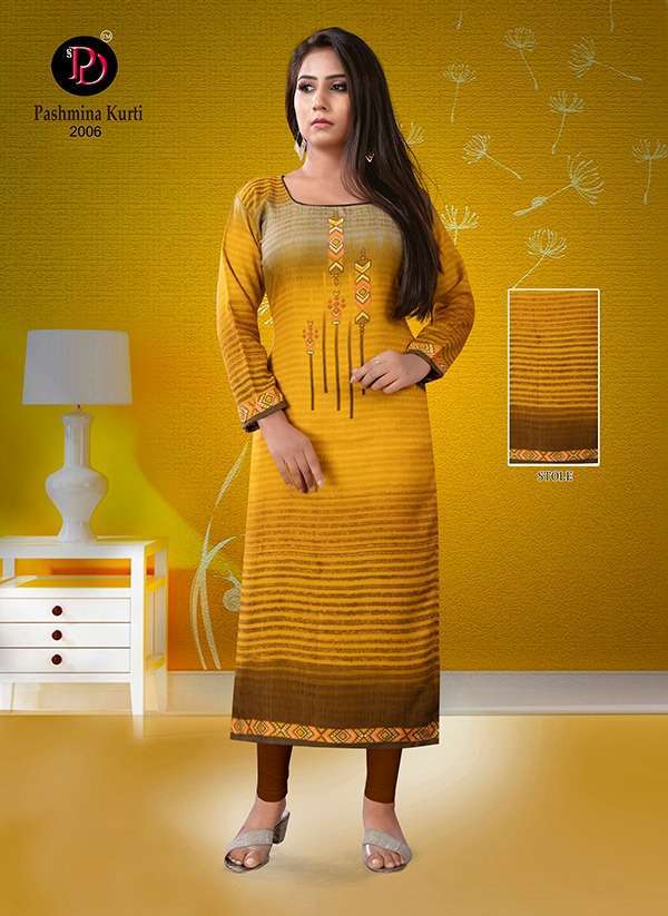 PASHMINA VOL-2 BY POORVI DESIGNER 2001 TO 2009 SERIES BEAUTIFUL STYLISH FANCY COLORFUL CASUAL WEAR & ETHNIC WEAR & READY TO WEAR PURE PASHMINA PRINTED KURTIS AT WHOLESALE PRICE
