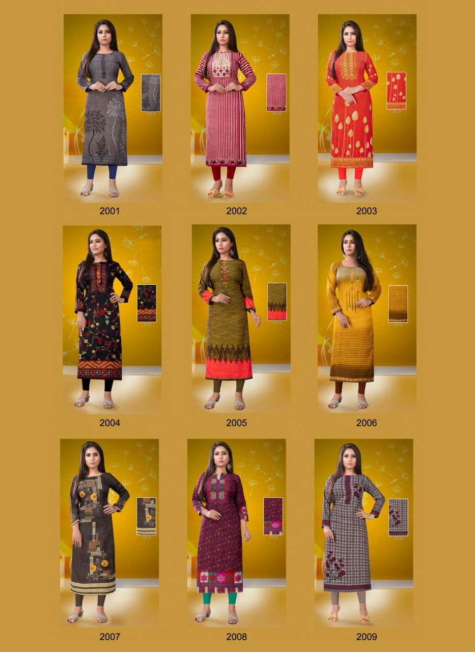 PASHMINA VOL-2 BY POORVI DESIGNER 2001 TO 2009 SERIES BEAUTIFUL STYLISH FANCY COLORFUL CASUAL WEAR & ETHNIC WEAR & READY TO WEAR PURE PASHMINA PRINTED KURTIS AT WHOLESALE PRICE