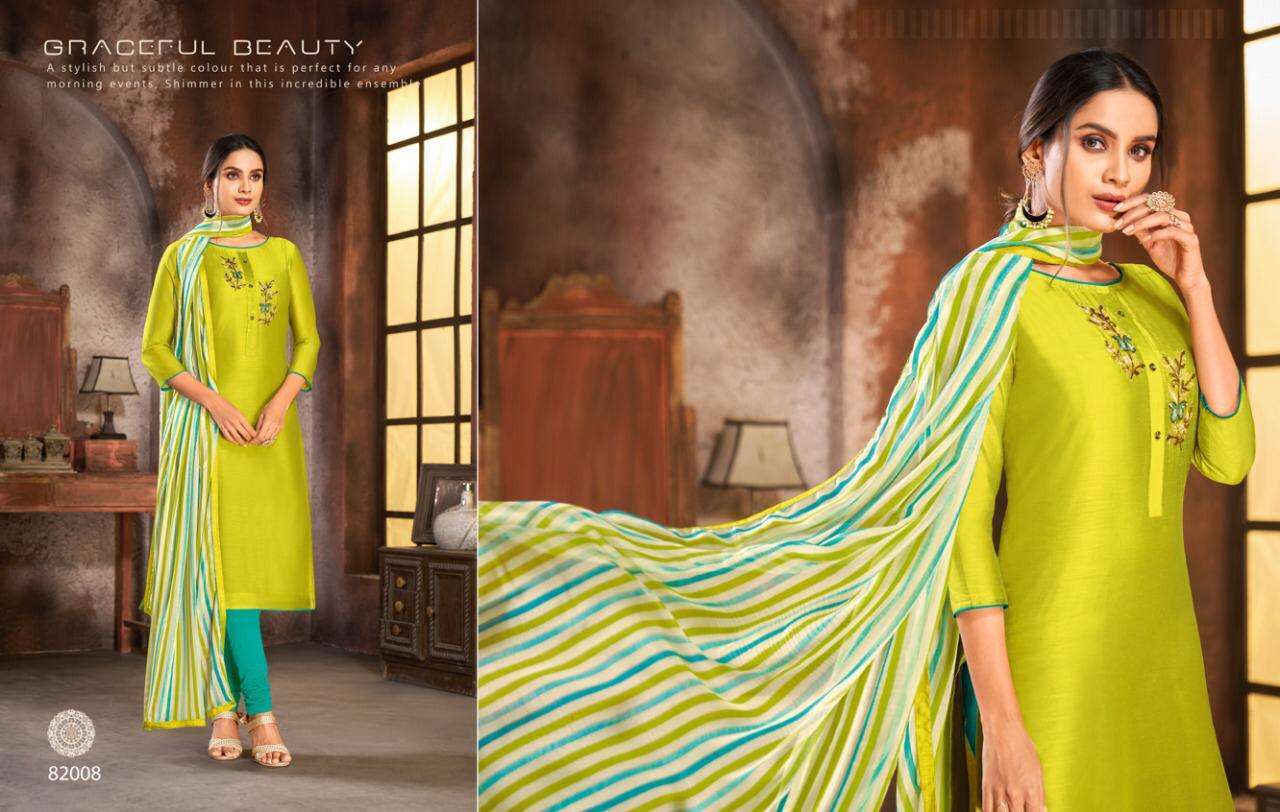 SPRING VOL-5 BY KAPIL TRENDZ 82008 TO 82021 SERIES BEAUTIFUL SUITS STYLISH FANCY COLORFUL PARTY WEAR & OCCASIONAL WEAR COTTON MODEL DRESSES AT WHOLESALE PRICE