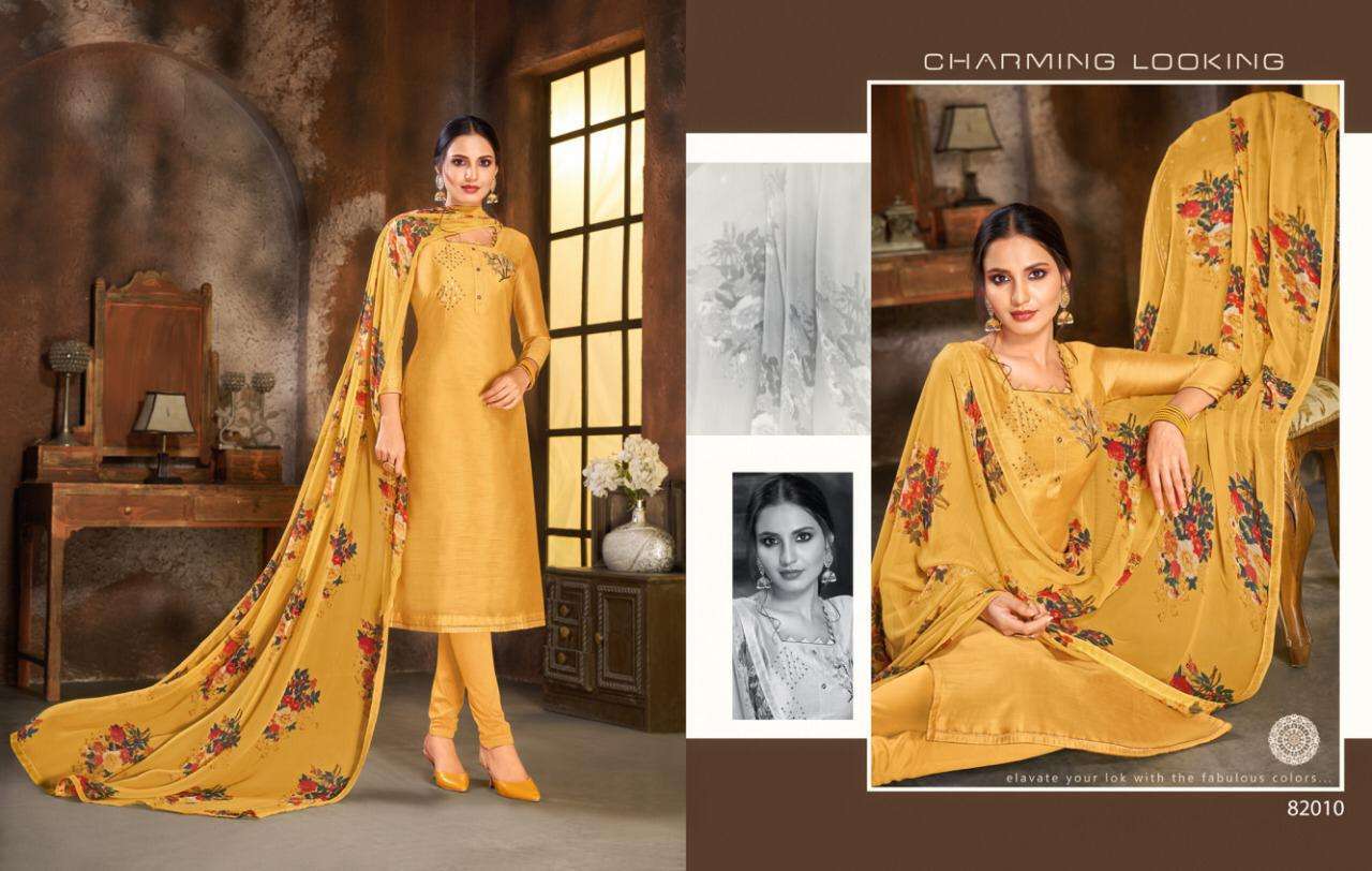 SPRING VOL-5 BY KAPIL TRENDZ 82008 TO 82021 SERIES BEAUTIFUL SUITS STYLISH FANCY COLORFUL PARTY WEAR & OCCASIONAL WEAR COTTON MODEL DRESSES AT WHOLESALE PRICE