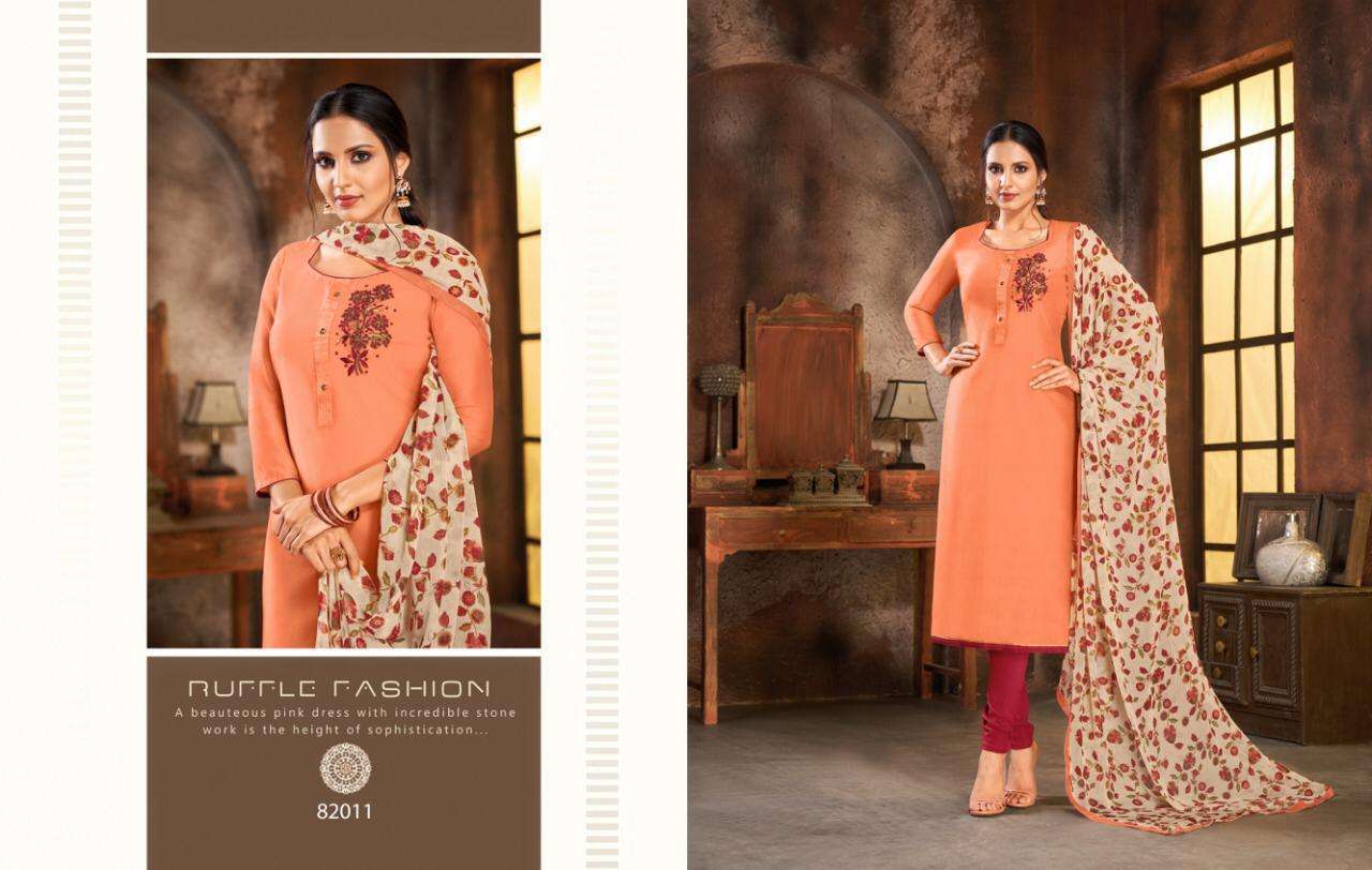 SPRING VOL-5 BY KAPIL TRENDZ 82008 TO 82021 SERIES BEAUTIFUL SUITS STYLISH FANCY COLORFUL PARTY WEAR & OCCASIONAL WEAR COTTON MODEL DRESSES AT WHOLESALE PRICE
