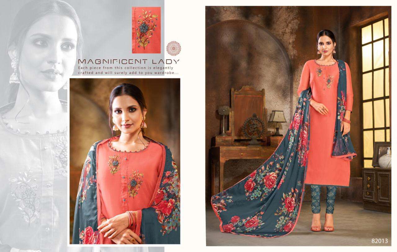 SPRING VOL-5 BY KAPIL TRENDZ 82008 TO 82021 SERIES BEAUTIFUL SUITS STYLISH FANCY COLORFUL PARTY WEAR & OCCASIONAL WEAR COTTON MODEL DRESSES AT WHOLESALE PRICE