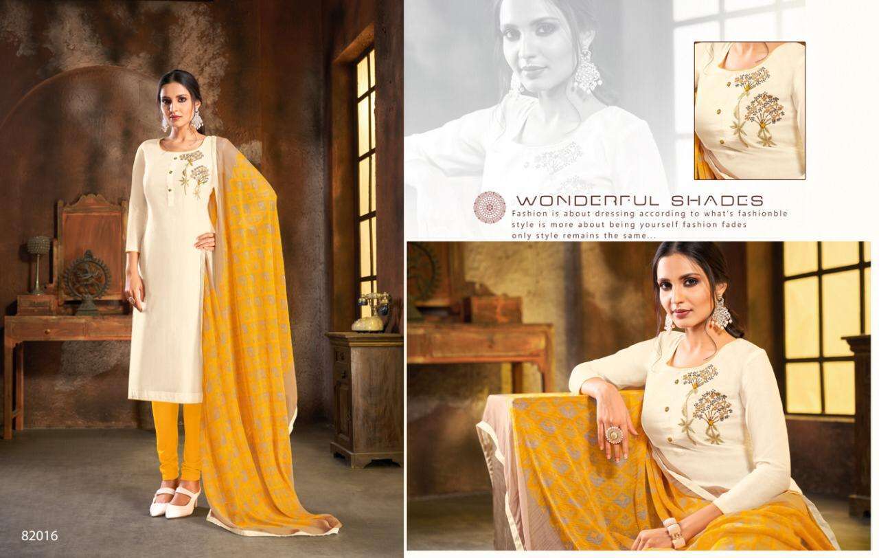 SPRING VOL-5 BY KAPIL TRENDZ 82008 TO 82021 SERIES BEAUTIFUL SUITS STYLISH FANCY COLORFUL PARTY WEAR & OCCASIONAL WEAR COTTON MODEL DRESSES AT WHOLESALE PRICE