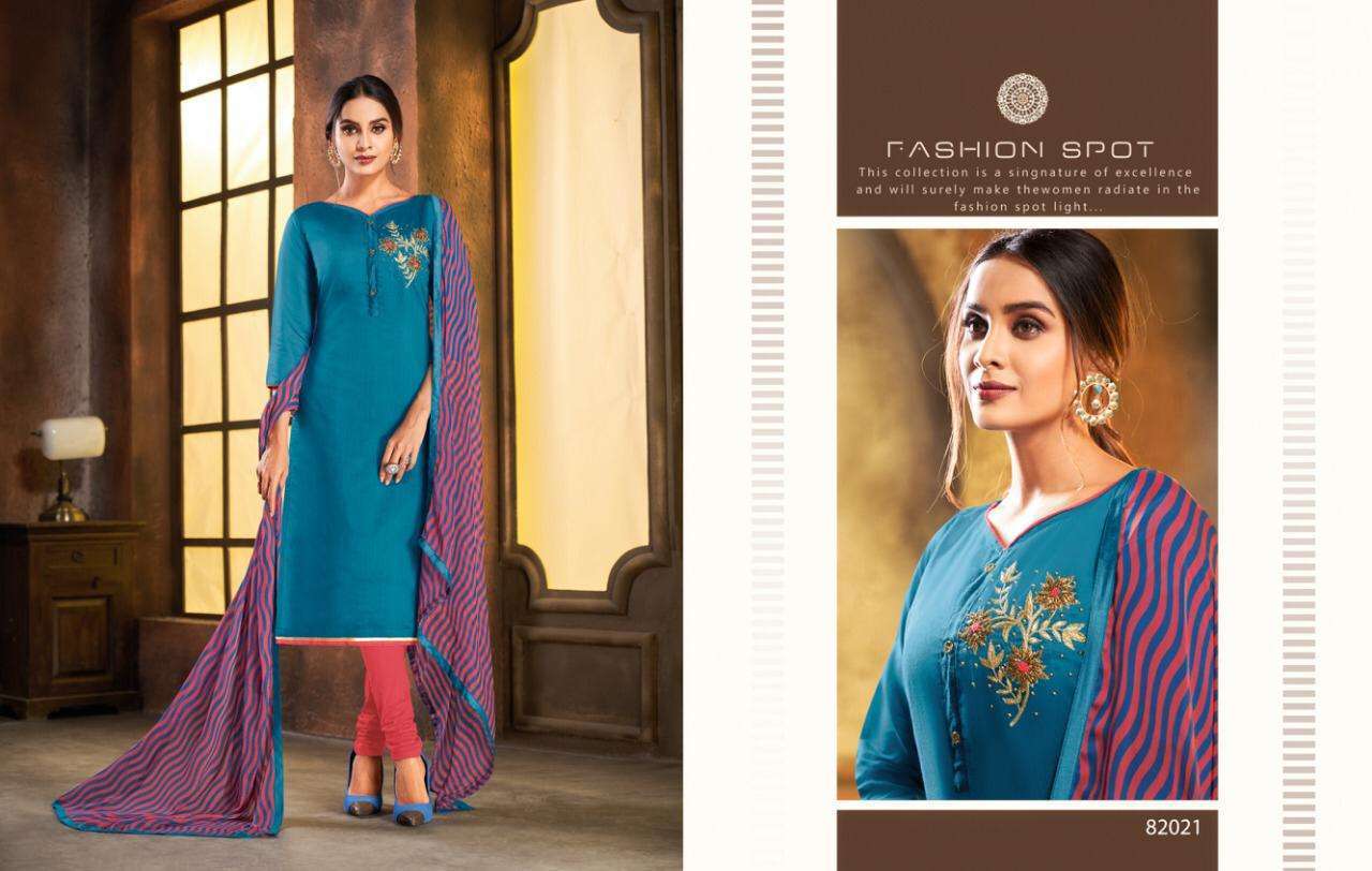 SPRING VOL-5 BY KAPIL TRENDZ 82008 TO 82021 SERIES BEAUTIFUL SUITS STYLISH FANCY COLORFUL PARTY WEAR & OCCASIONAL WEAR COTTON MODEL DRESSES AT WHOLESALE PRICE