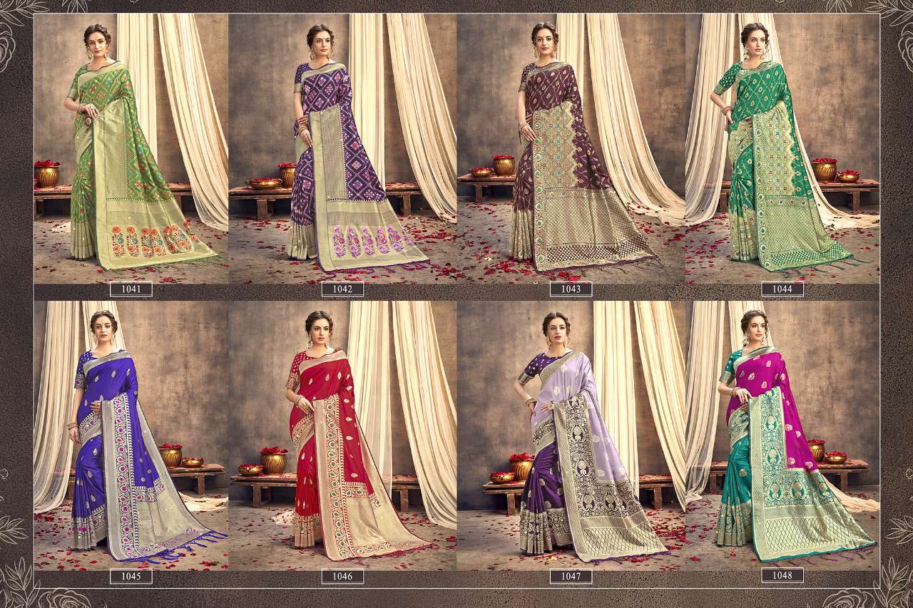 LAAVANYA VOL-2 BY STYLEWELL 1041 TO 1048 SERIES INDIAN TRADITIONAL WEAR COLLECTION BEAUTIFUL STYLISH FANCY COLORFUL PARTY WEAR & OCCASIONAL WEAR BANARASI SILK WEAVING SAREES AT WHOLESALE PRICE