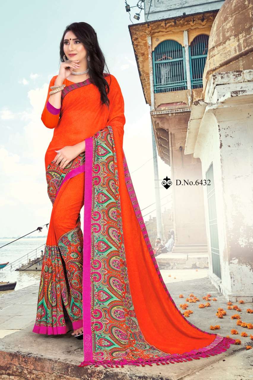 MONALISA BY HAYTEE 6428 TO 6435 SERIES INDIAN TRADITIONAL WEAR COLLECTION BEAUTIFUL STYLISH FANCY COLORFUL PARTY WEAR & OCCASIONAL WEAR RENIAL PRINT SAREES AT WHOLESALE PRICE