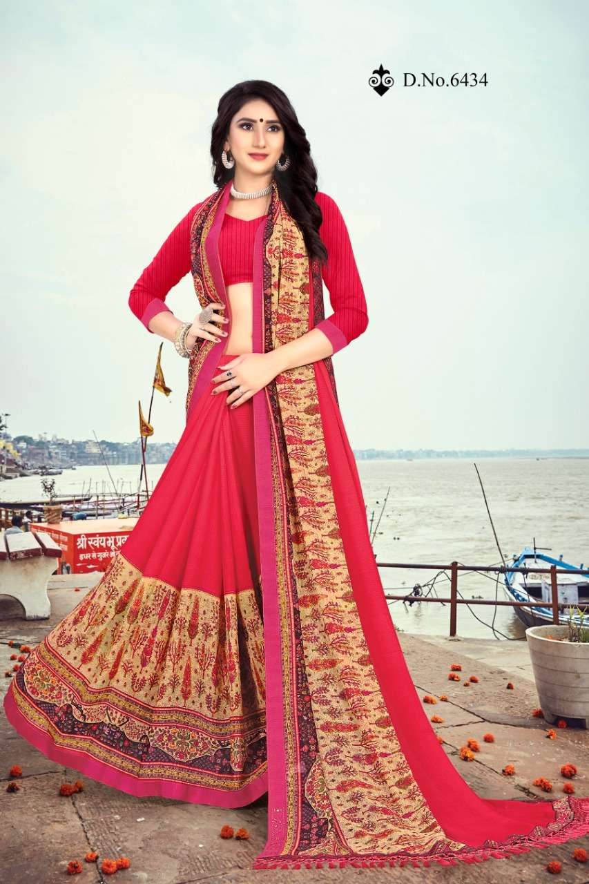 MONALISA BY HAYTEE 6428 TO 6435 SERIES INDIAN TRADITIONAL WEAR COLLECTION BEAUTIFUL STYLISH FANCY COLORFUL PARTY WEAR & OCCASIONAL WEAR RENIAL PRINT SAREES AT WHOLESALE PRICE