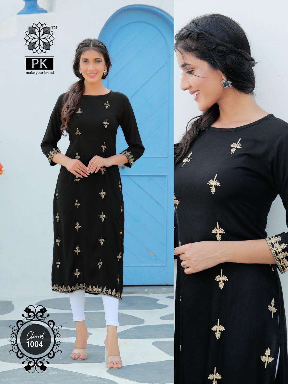 FASHION CLOUD VOL-1 BY PK 1001 TO 1006 SERIES BEAUTIFUL STYLISH FANCY COLORFUL CASUAL WEAR & ETHNIC WEAR RAYON WITH WORK KURTIS AT WHOLESALE PRICE