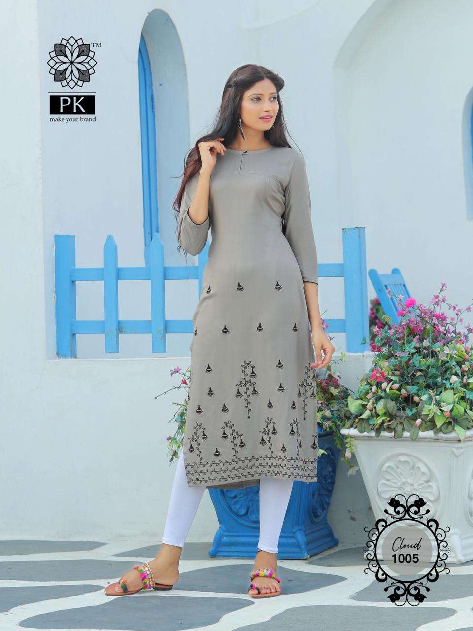 FASHION CLOUD VOL-1 BY PK 1001 TO 1006 SERIES BEAUTIFUL STYLISH FANCY COLORFUL CASUAL WEAR & ETHNIC WEAR RAYON WITH WORK KURTIS AT WHOLESALE PRICE