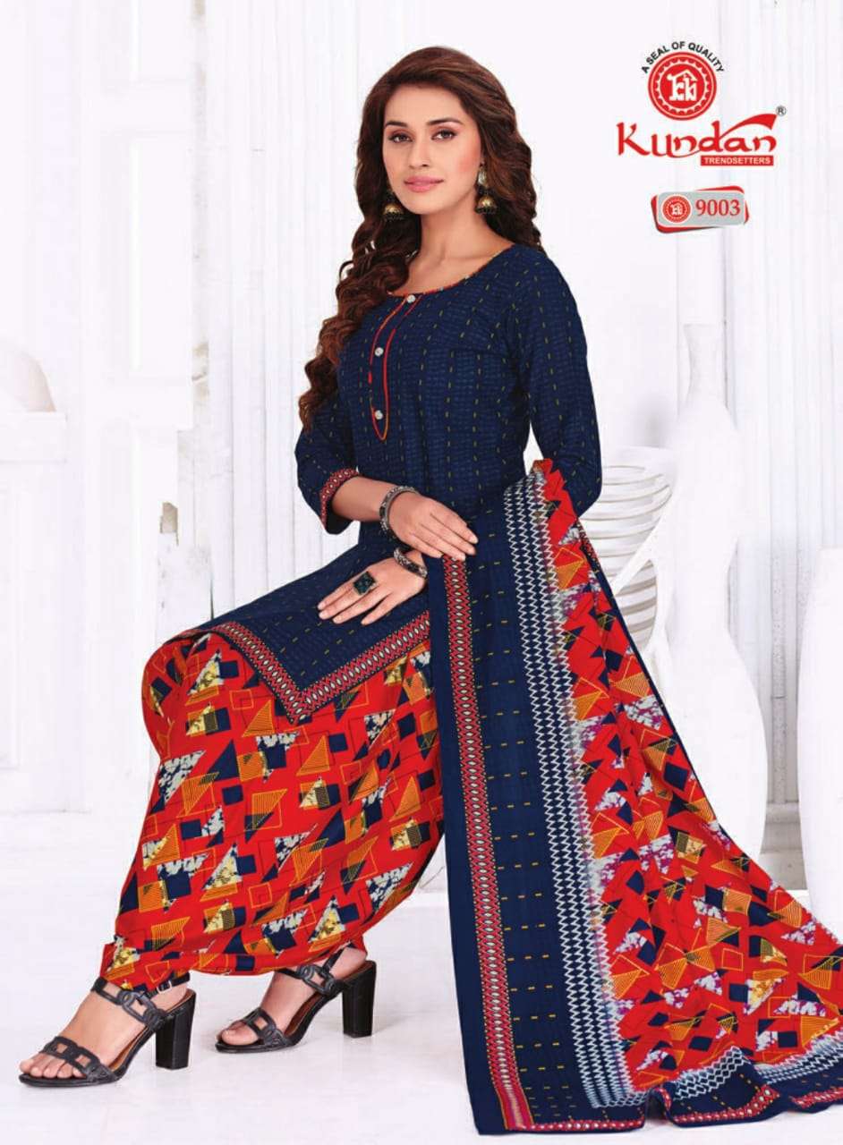 KALASH PATIYALA VOL-9 BY KUNDAN 9001 TO 9018 SERIES BEAUTIFUL STYLISH PATIYALA SUITS FANCY COLORFUL CASUAL WEAR & ETHNIC WEAR & READY TO WEAR PURE COTTON PRINTED DRESSES AT WHOLESALE PRICE