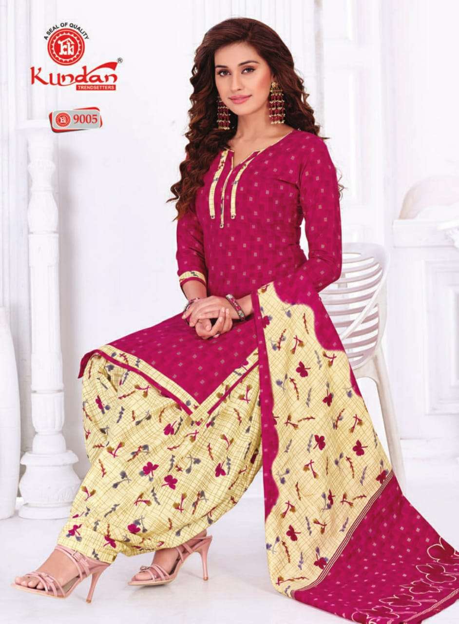 KALASH PATIYALA VOL-9 BY KUNDAN 9001 TO 9018 SERIES BEAUTIFUL STYLISH PATIYALA SUITS FANCY COLORFUL CASUAL WEAR & ETHNIC WEAR & READY TO WEAR PURE COTTON PRINTED DRESSES AT WHOLESALE PRICE