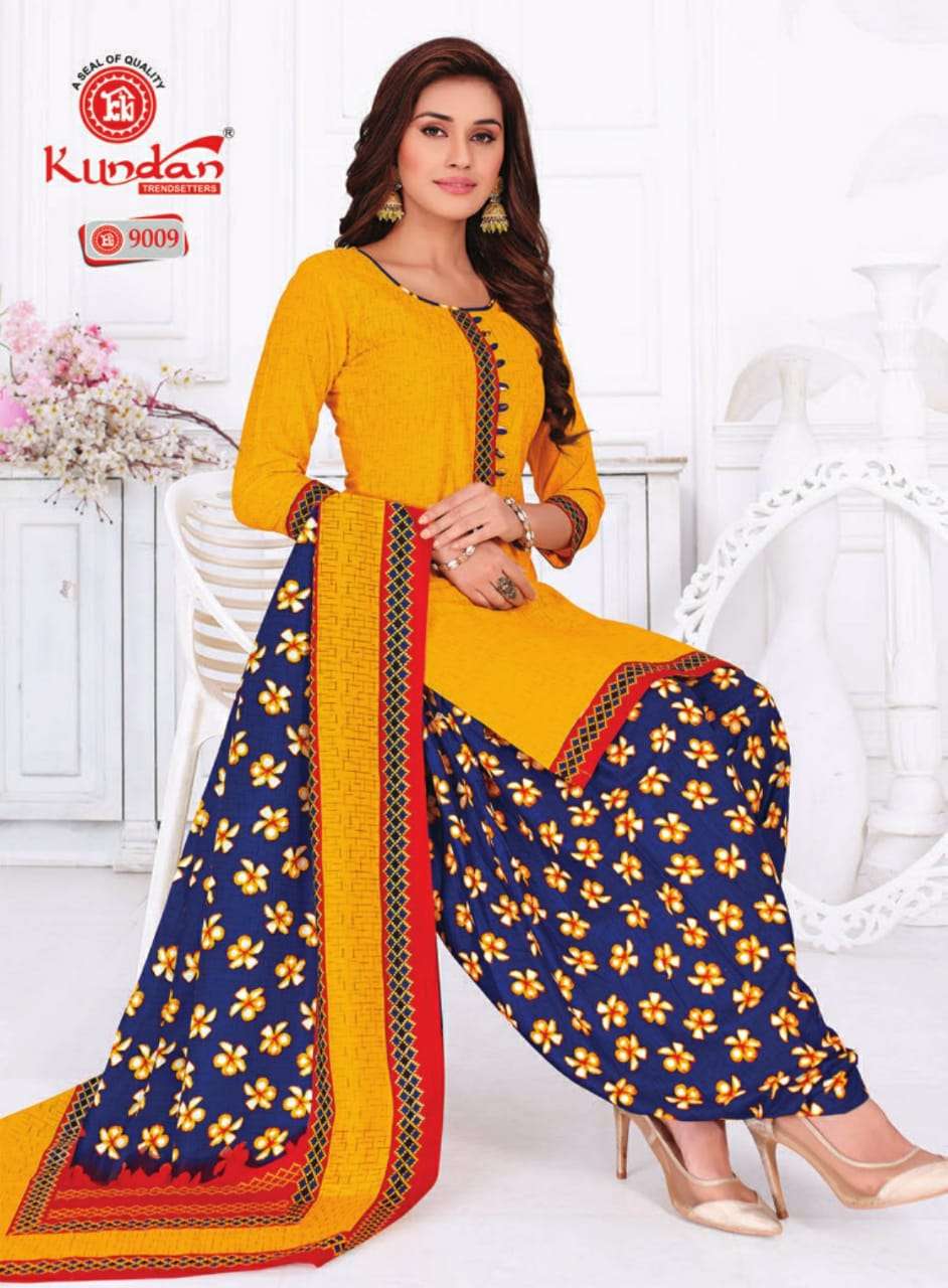 KALASH PATIYALA VOL-9 BY KUNDAN 9001 TO 9018 SERIES BEAUTIFUL STYLISH PATIYALA SUITS FANCY COLORFUL CASUAL WEAR & ETHNIC WEAR & READY TO WEAR PURE COTTON PRINTED DRESSES AT WHOLESALE PRICE