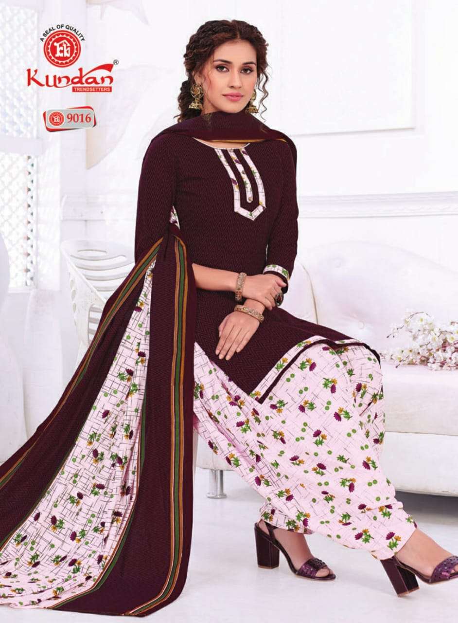 KALASH PATIYALA VOL-9 BY KUNDAN 9001 TO 9018 SERIES BEAUTIFUL STYLISH PATIYALA SUITS FANCY COLORFUL CASUAL WEAR & ETHNIC WEAR & READY TO WEAR PURE COTTON PRINTED DRESSES AT WHOLESALE PRICE