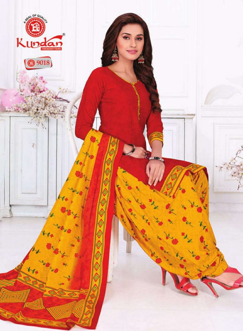 KALASH PATIYALA VOL-9 BY KUNDAN 9001 TO 9018 SERIES BEAUTIFUL STYLISH PATIYALA SUITS FANCY COLORFUL CASUAL WEAR & ETHNIC WEAR & READY TO WEAR PURE COTTON PRINTED DRESSES AT WHOLESALE PRICE
