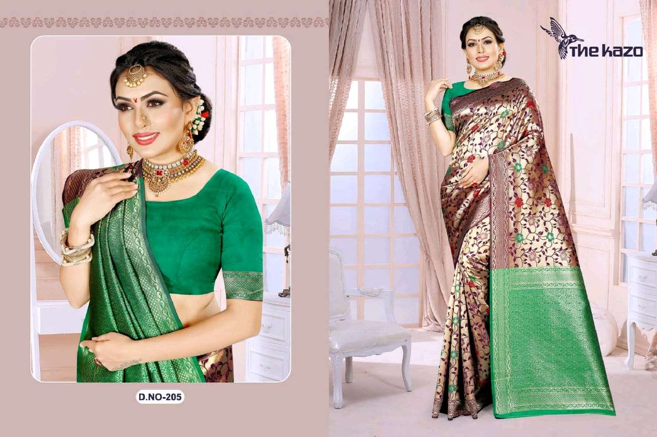 MENKA VOL-2 BY THE KAZO INDIAN TRADITIONAL WEAR COLLECTION BEAUTIFUL STYLISH FANCY COLORFUL PARTY WEAR & OCCASIONAL WEAR PURE SILK SAREES AT WHOLESALE PRICE